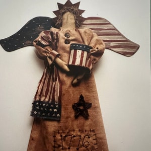 Vintage Primitive Americana Doll Pattern Primitive Angel Doll Pattern Liberty Angel Doll Pattern Cloth Doll Pattern Patriotic Sewing Pattern