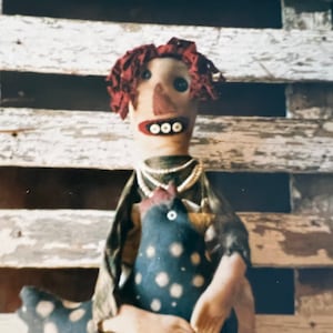 Vintage Pattern Primitive Raggedy Ann Doll Pattern Chicken Pillow Pattern Spotted Chicken Doll Pattern Sewing Pattern Cloth Doll Pattern