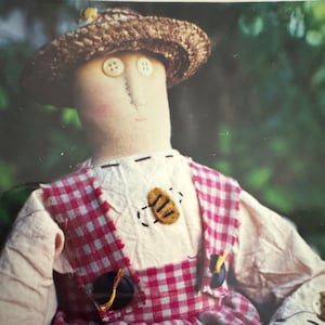 OOP Vintage Folk & Whimsey Folkart Doll Pattern Bee Charmer Doll Pattern Vintage Cloth Doll Pattern Folkart Doll Sewing Pattern