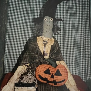 Primitive Witch Doll Pattern JOL Pumpkin Doll Pattern Stitchery Doll Pattern Witch Doll Pattern Cloth Doll Pattern Halloween Sewing Pattern