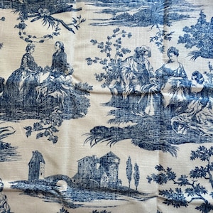 Farmhouse Waverly Ivory Blue Toile Fabric Idyllic Days Fabric Waverly Fabric Upholstery Fabric Decorator Fabric Sewing Fabric Home Decor