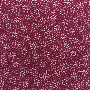 Red Polka Dot Floral Cotton Print Fabric Cabin Cloth Fabric Primitive Dolls Sewing Fabric Cloth Doll  Prairie Doll Fabric Quilting Fabric