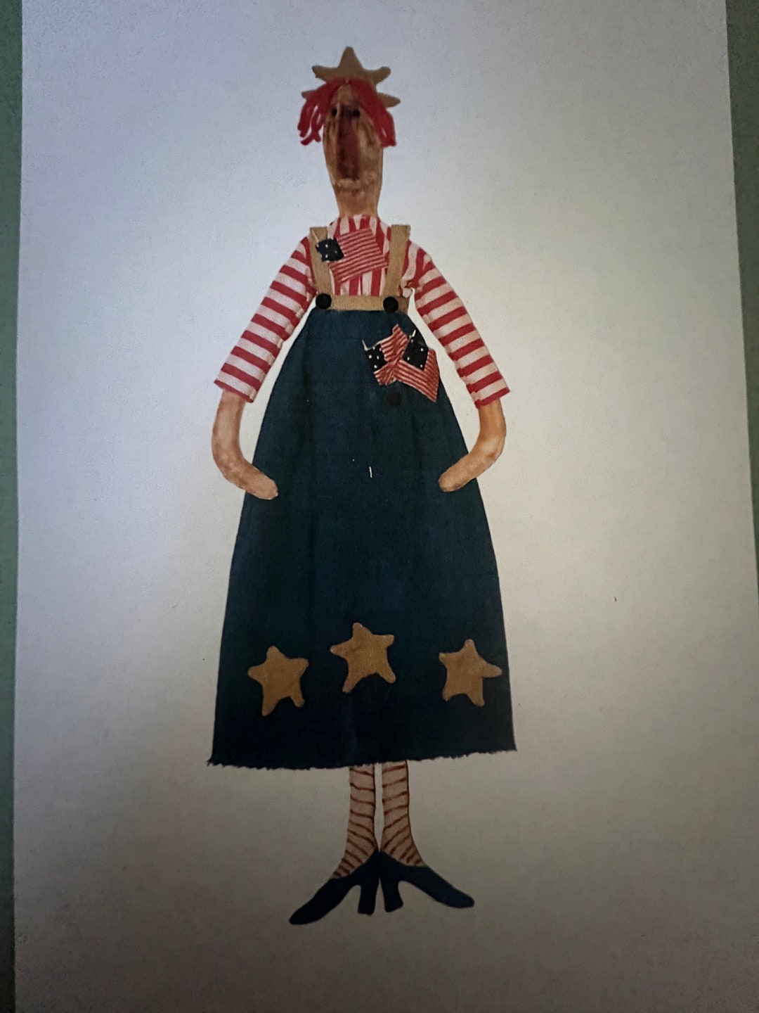 Primitive Americana Liberty Doll Pattern Patriotic Raggedy Doll Pattern Lady Liberty Cloth Doll