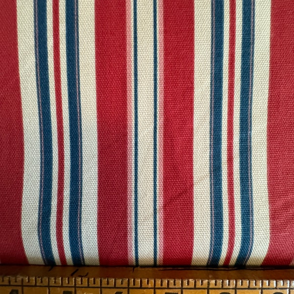 LAST PIECE Primitive Americana Stripe Cotton Fabric Stripe Decorator Sewing Fabric  Fabric Cloth Dolls Americana Dolls Americana Decor