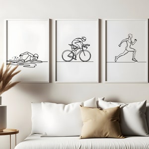 Männlicher Triathlete Triptychon