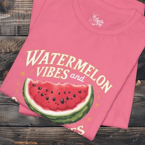 Watermelon Vibes and Summer Skies T-Shirt, Liebhaber des frischen Essens, Wassermelone T-Shirt, Sommer T-Shirt, Obst Shirt, Foodie Shirt
