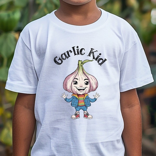 Garlic Kid: Fun & Comfortable Youth T-Shirt - Made for Little Trendsetters, Gift for Food Loving Child, Fashion for Young Foodies