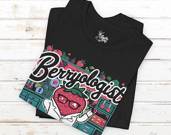 Berryologist T-Shirt: Quirky Strawberry Scientist Design