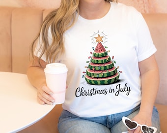 Christmas in July T-Shirt: Watermelon Tree, Summer Holiday Humor