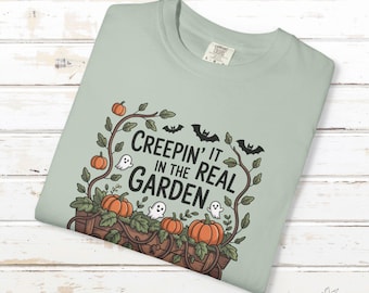 Spooky Farmcore Halloween Tee: Comfort Colors Garden Shirt