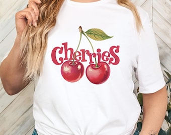 Retro Cherries T-Shirt: Unisex Summer Gardencore Graphic Tee