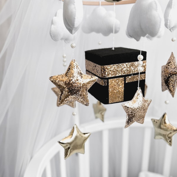 Islamisches Babymobile für Krippe. Kaaba beweglich. Geschenk für Kinder Kaaba. Baby Kaaba Geschenk. Geschenk für Neugeborene. Islamische Babypartygeschenk