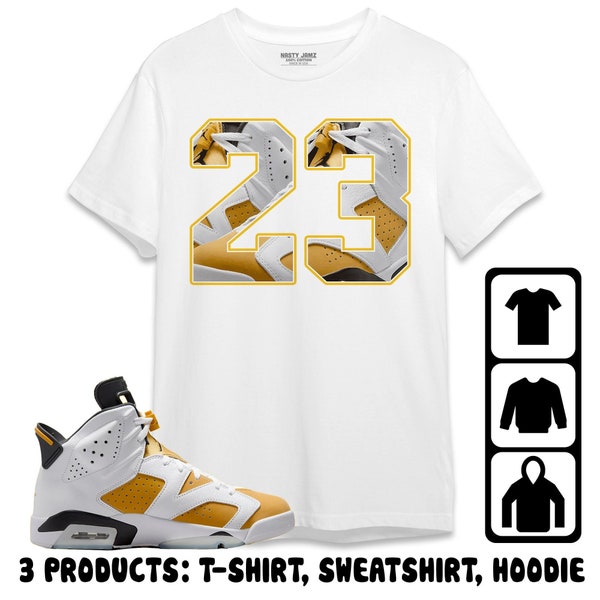 Jordan 6 Yellow Ochre Unisex T-Shirt, Sweatshirt, Hoodie, Number 23 CM6, Shirt To Match Sneaker