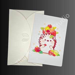 Jolie carte de voeux Illustration du petit hérisson, cartes de voeux illustrées de conte de fées, enfantines, mignonnes et adaptées à toutes les scènes ! Chiot