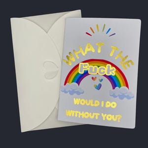 Rainbow Funny Foil Birthday Card。 Foil Birthday Card ,Customised foil colours available. modern birthday card.