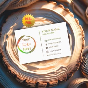 Custom business cards can be designed according to your needs, company logo, social media . Custom foil colours available.Rickydesignstudio