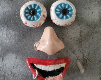 10 Funny Face Fridge Magnets