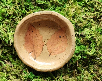 Small Birch Leaf  Bowl Ceramic Ring Dish