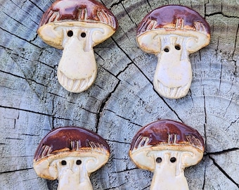 Set of 4 Mushroom  Buttons