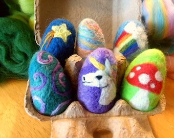 Needle Felted Wool Easter Eggs: Single Egg