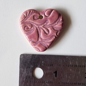 Three Piece Set of Ceramic Heart Pendants image 4