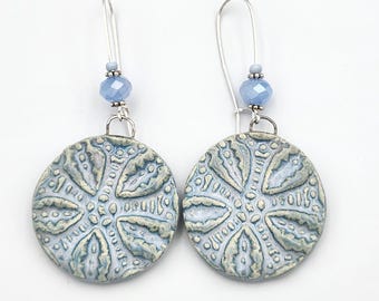 Sea Urchin Ceramic Dangle Earrings