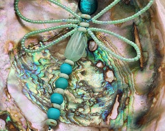 Poolside Beaded  Dragonfly Ornament