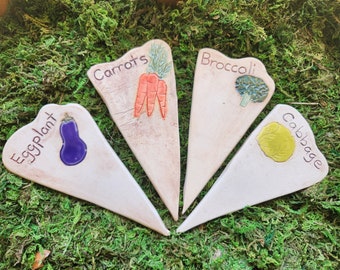 Vegetable Garden Plant Markers Four Piece Set of Garden Stakes: Your Choice, Custom Orders Accepted