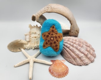 Starfish Needle Felted Wool Easter Egg From Nautical Collection