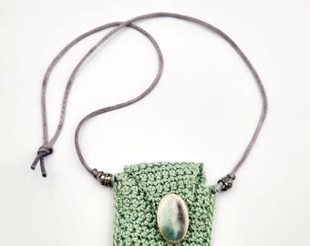 Crochet Keepsake Pouch Necklace
