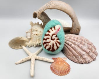Nautilus Shell Needle Felted Wool Easter Egg From Nautical Collection