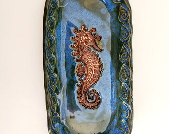Seahorse Ceramic Butter Serving Dish