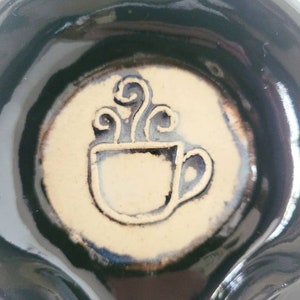 Black Coffee and Tea Themed Ceramic Spoonrest. Handmade Clay Tea-Bag Holder. Handcrafted Pottery Dinnerware. image 2