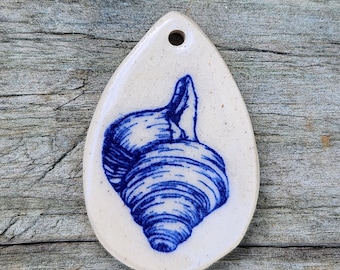 Nautical Shell Ceramic Pendant