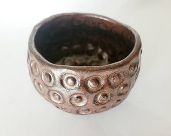 Copper Penny  Dotted Bowl