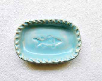 Aqua Blue Fish Soap Dish