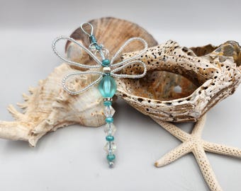 Poolside Beaded  Dragonfly Ornament