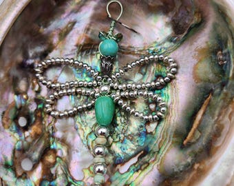 Poolside Beaded  Dragonfly Ornament
