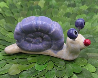 Purple Ceramic Garden Snail