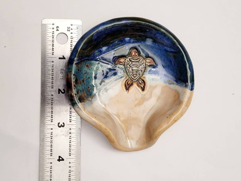 Blue Sea Turtle Nautical Ceramic Spoon Rest and Teabag Etsy