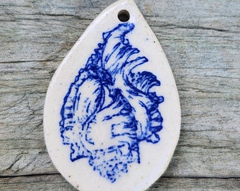 Nautical Shell Ceramic Pendant