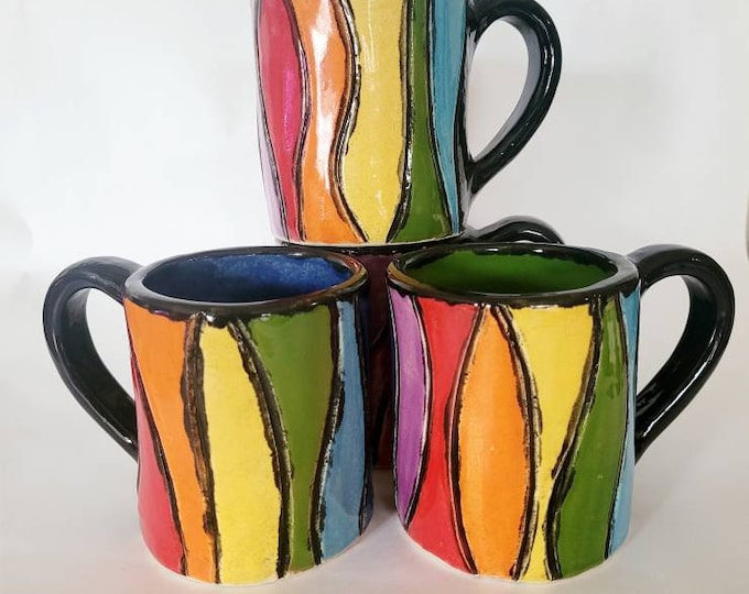 Featured listing image: Rainbow Stripes Coffee Mug