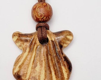 Yellow Shell Clay Pendant Necklace