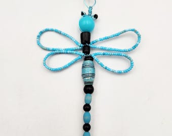 Summer Skies Beaded  Dragonfly Ornament