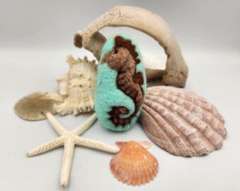 Seahorse Needle Felted Wool Easter Egg From Nautical Collection