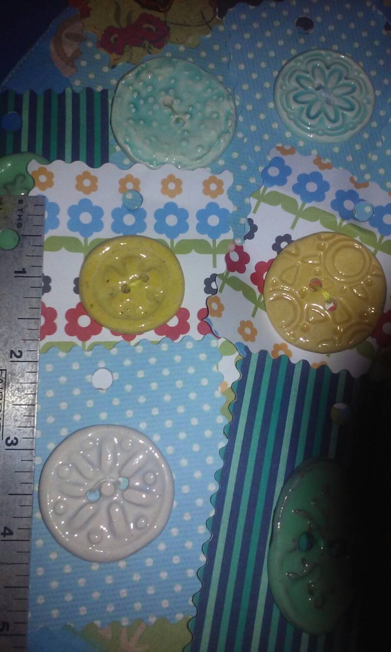 20 assorted ceramic buttons on cardstock backing Etsy Exclusive retailer Sampler Sale image 2