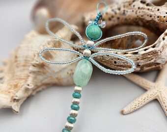 Poolside Beaded  Dragonfly Ornament