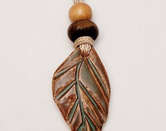 Leaf - Clay Pendant Necklace