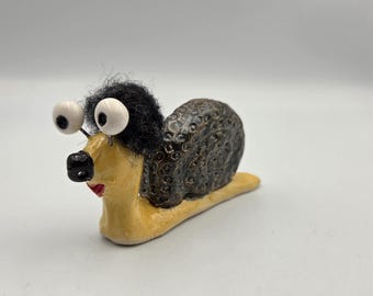 Sparkly Disco Afro  Ceramic Garden Snail