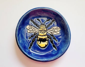 Cobalt Blue Bee Plate